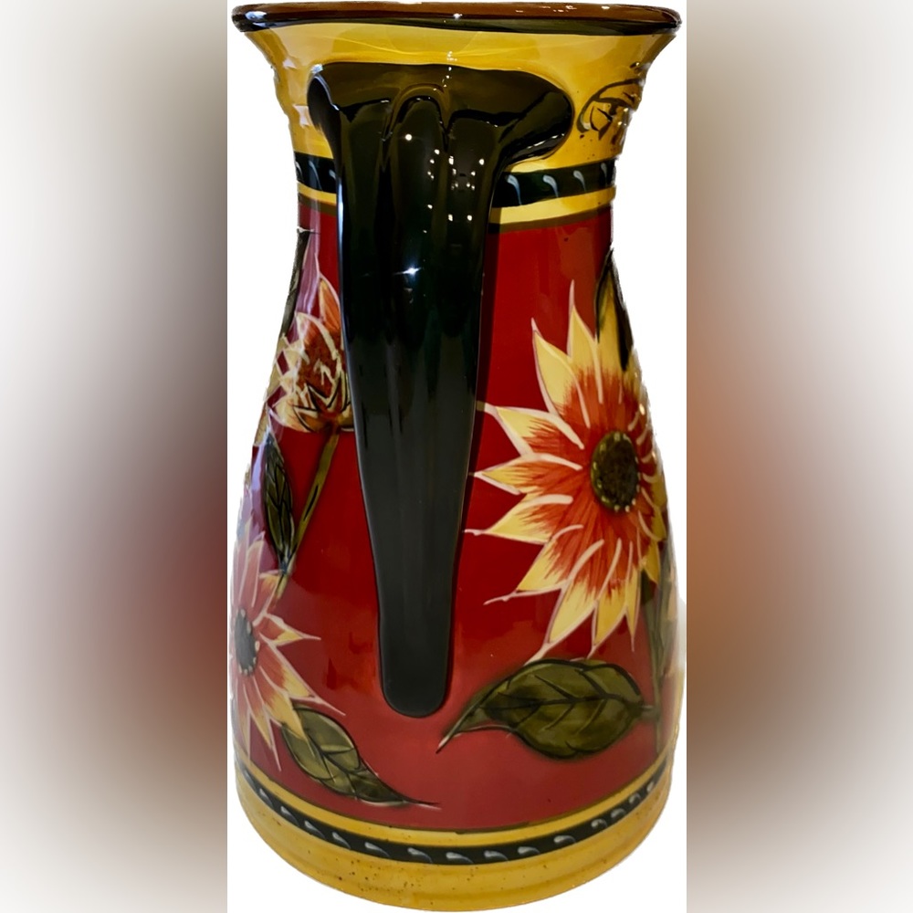 Pier 1 Sunflower Pitcher 72 oz Hand Painted. by DiamondToothNell - Picture 3 of 6